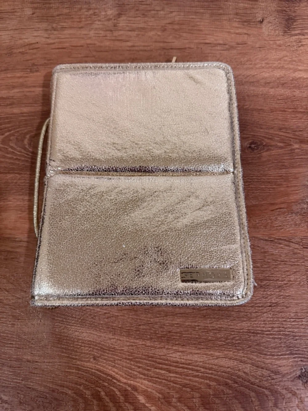 Sephora Gold Metallic Travel makeup brush Case